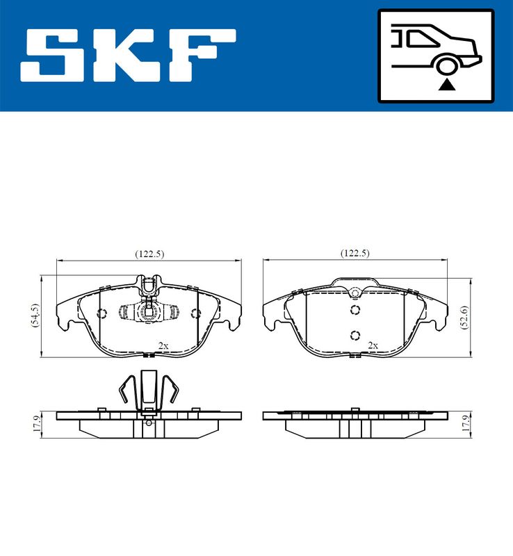 Stabdžių trinkelių rinkinys, diskinis stabdys SKF VKBP90114