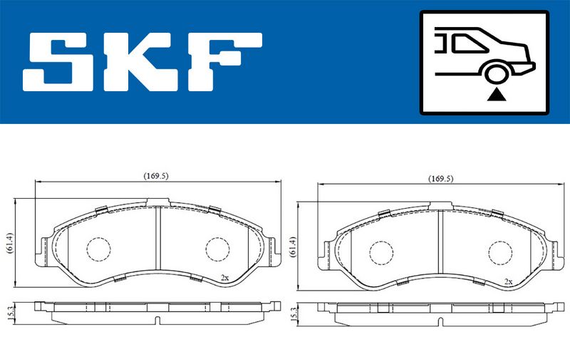 Stabdžių trinkelių rinkinys, diskinis stabdys SKF VKBP 90221