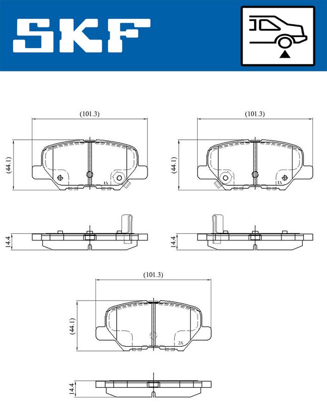 Stabdžių trinkelių rinkinys, diskinis stabdys SKF VKBP 90253 A