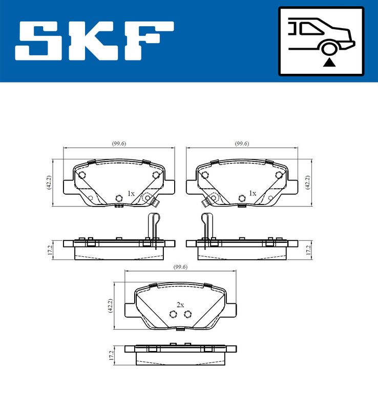 Stabdžių trinkelių rinkinys, diskinis stabdys SKF VKBP90303A