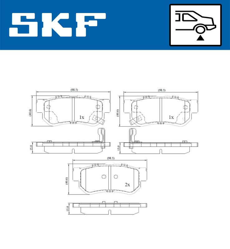 Stabdžių trinkelių rinkinys, diskinis stabdys SKF VKBP90340A