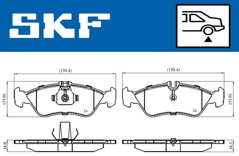 Stabdžių trinkelių rinkinys, diskinis stabdys SKF VKBP90362