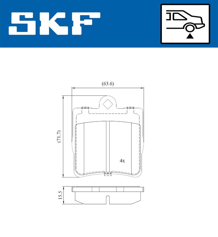 Stabdžių trinkelių rinkinys, diskinis stabdys SKF VKBP90434