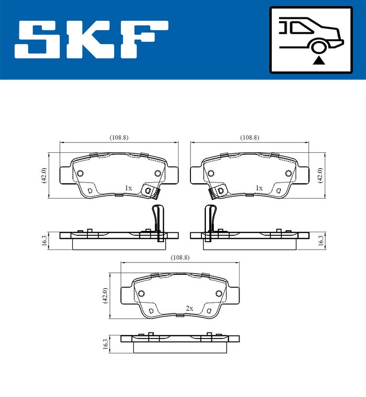 Stabdžių trinkelių rinkinys, diskinis stabdys SKF VKBP90439A