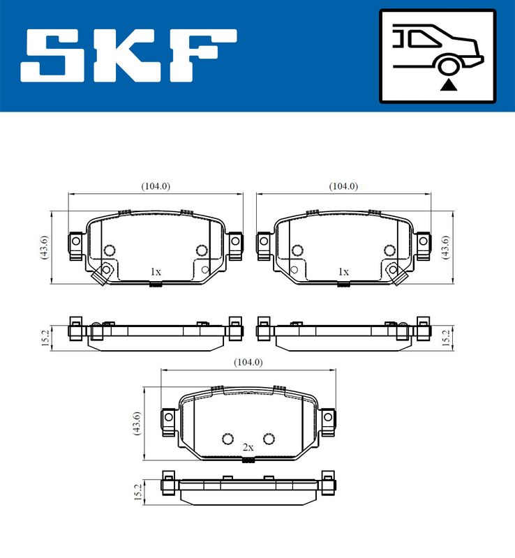 Brake Pad Set, disc brake SKF VKBP 90499 A