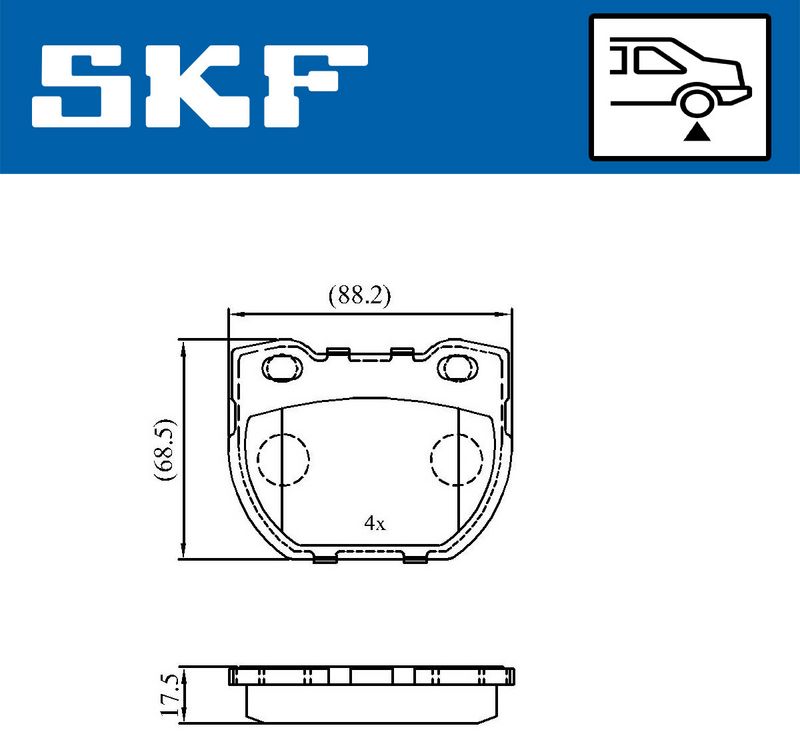 Stabdžių trinkelių rinkinys, diskinis stabdys SKF VKBP 90514