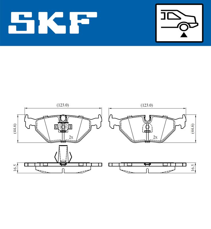 Stabdžių trinkelių rinkinys, diskinis stabdys SKF VKBP90561