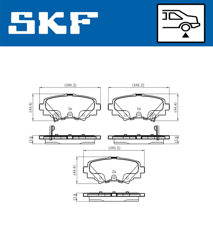 Stabdžių trinkelių rinkinys, diskinis stabdys SKF VKBP90581A