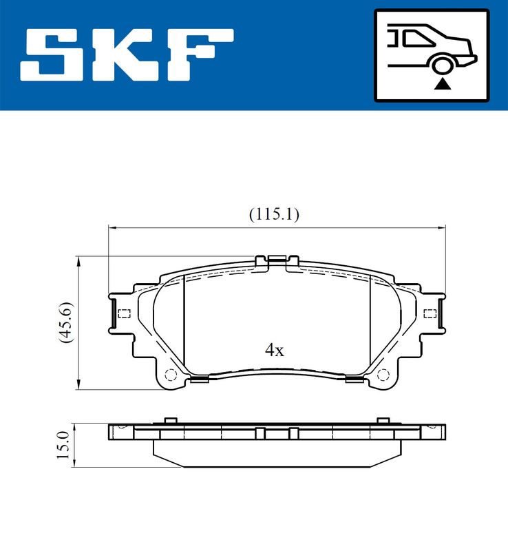 Stabdžių trinkelių rinkinys, diskinis stabdys SKF VKBP90604