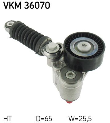 Įtempiklio skriemulys, V formos rumbuotas diržas SKF VKM 36070