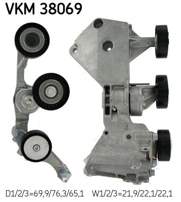 Tensioner Pulley, V-ribbed belt SKF VKM 38069