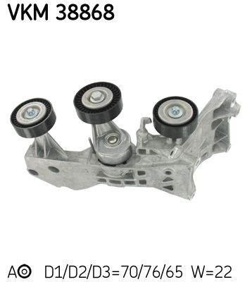 Tensioner Pulley, V-ribbed belt SKF VKM 38868