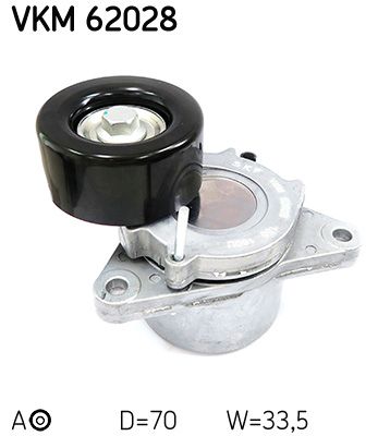 Įtempiklio skriemulys, V formos rumbuotas diržas SKF VKM 62028