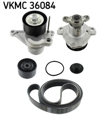 Water Pump + V-Ribbed Belt Kit SKF VKMC36084