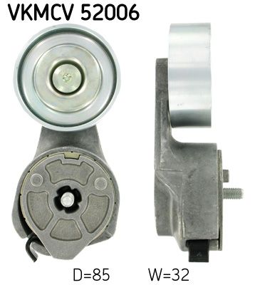 Įtempiklio skriemulys, V formos rumbuotas diržas SKF VKMCV 52006