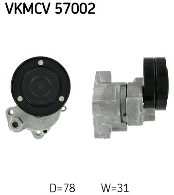 Įtempiklio skriemulys, V formos rumbuotas diržas SKF VKMCV 57002