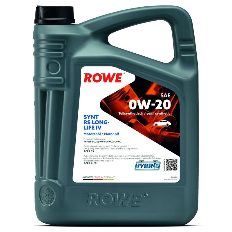 Variklio alyva HIGHTEC SYNT RS LONGLIFE IV SAE 0W-20 ROWE 20036-0050-99