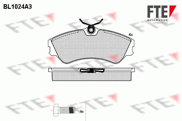 Комплект гальмівних накладок, дискове гальмо FTE 9010010