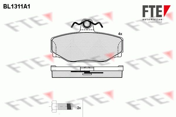 Комплект гальмівних накладок, дискове гальмо FTE 9010100