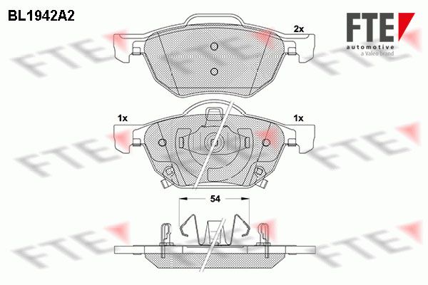 Комплект гальмівних накладок, дискове гальмо FTE 9010534