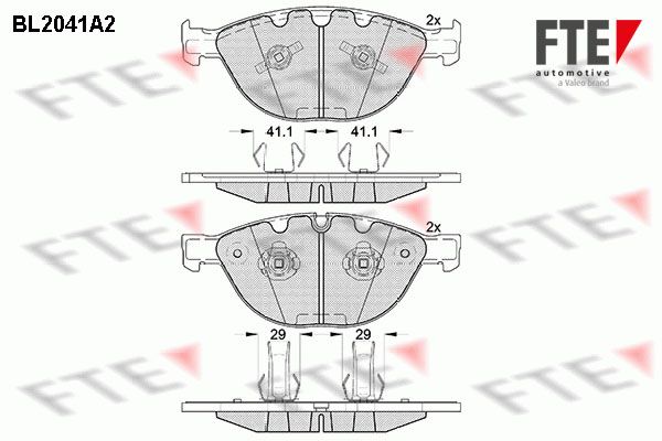 Комплект гальмівних накладок, дискове гальмо FTE 9010627