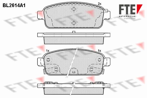 Комплект гальмівних накладок, дискове гальмо FTE 9010862