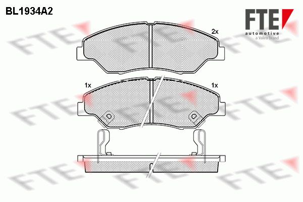 Комплект гальмівних накладок, дискове гальмо FTE BL1934A2