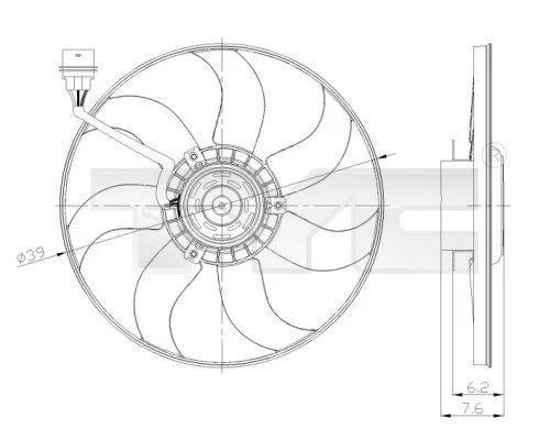 Ventiliatorius, radiatoriaus TYC 837-0036