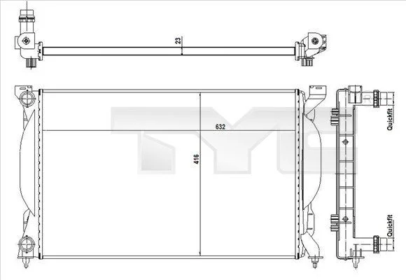 Radiatorius, variklio aušinimas TYC 702-0012-R