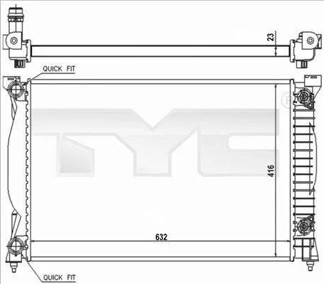 Radiatorius, variklio aušinimas TYC 702-0014-R