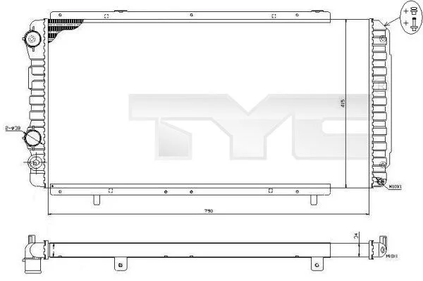 Radiatorius, variklio aušinimas TYC 709-0014-R
