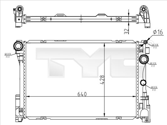 Radiator, engine cooling TYC 721-0015