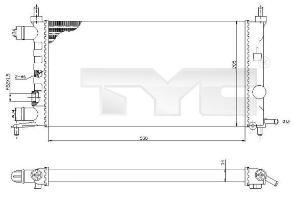 Radiatorius, variklio aušinimas TYC 725-0025-R