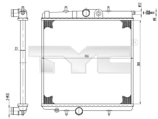 Radiatorius, variklio aušinimas TYC 726-0017-R