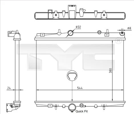 Radiatorius, variklio aušinimas TYC 726-0018-R