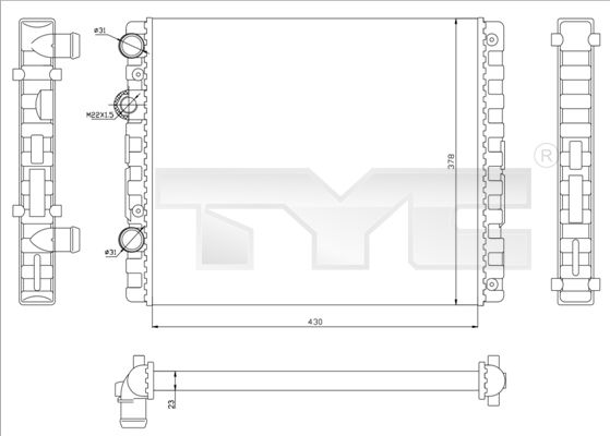 Radiator, engine cooling TYC 737-0040