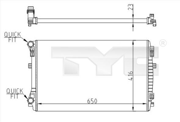 Radiator, engine cooling TYC 737-0071-R