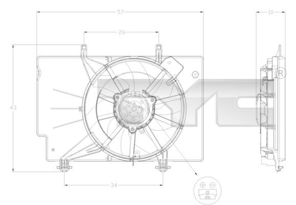 Fan, engine cooling TYC 810-0042