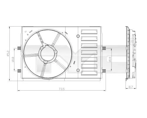Atrama, aušinimo ventiliatorius TYC 837-0035-1