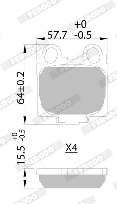 Brake Pad Set, disc brake FERODO FDB1610