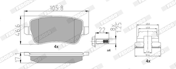 Brake Pad Set, disc brake FERODO FDB1797