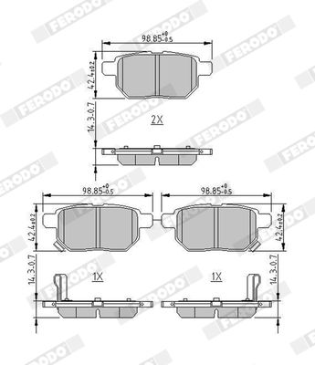 Brake Pad Set, disc brake FERODO FDB4335