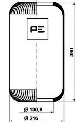 Dėklas, pneumatinė pakaba PE Automotive 084.086-70A