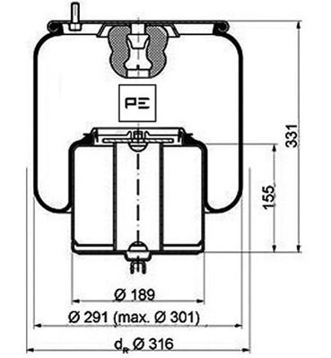 Bellow, air suspension PE Automotive 084.109-71A