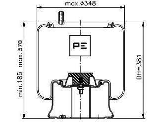 Dėklas, pneumatinė pakaba PE Automotive 084.199-71A