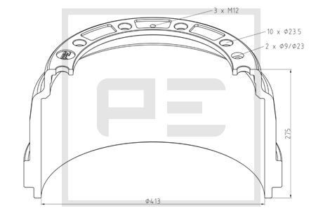 Stabdžių būgnas PE Automotive 126.089-00A