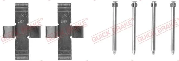 Priedų komplektas, diskinių stabdžių trinkelės QUICK BRAKE 109-0916