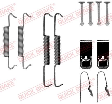 Priedų komplektas, stovėjimo stabdžių trinkelės QUICK BRAKE 105-0027