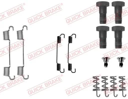 Priedų komplektas, stovėjimo stabdžių trinkelės QUICK BRAKE 105-0716