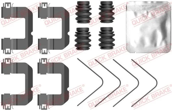 Priedų komplektas, diskinių stabdžių trinkelės QUICK BRAKE 109-0102